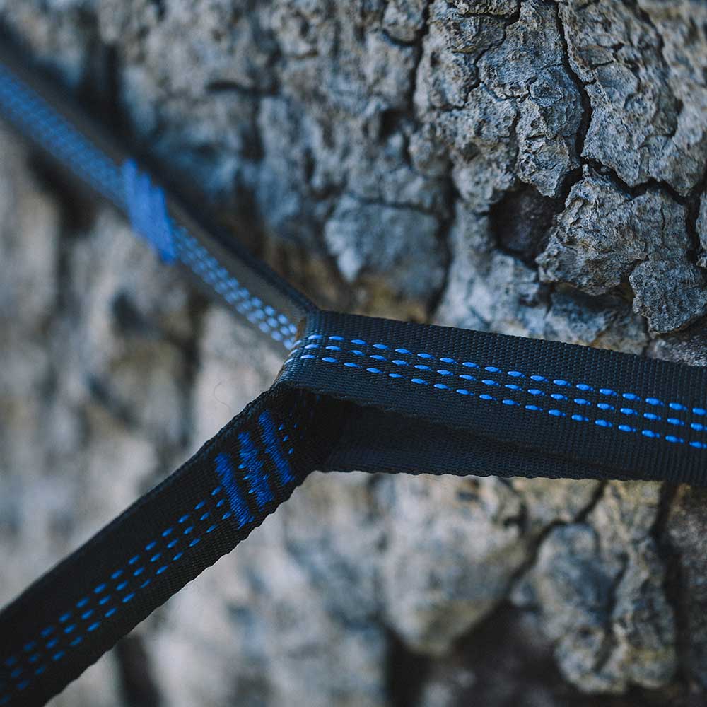 Relax in the woods while backpacking using our hammock straps.
