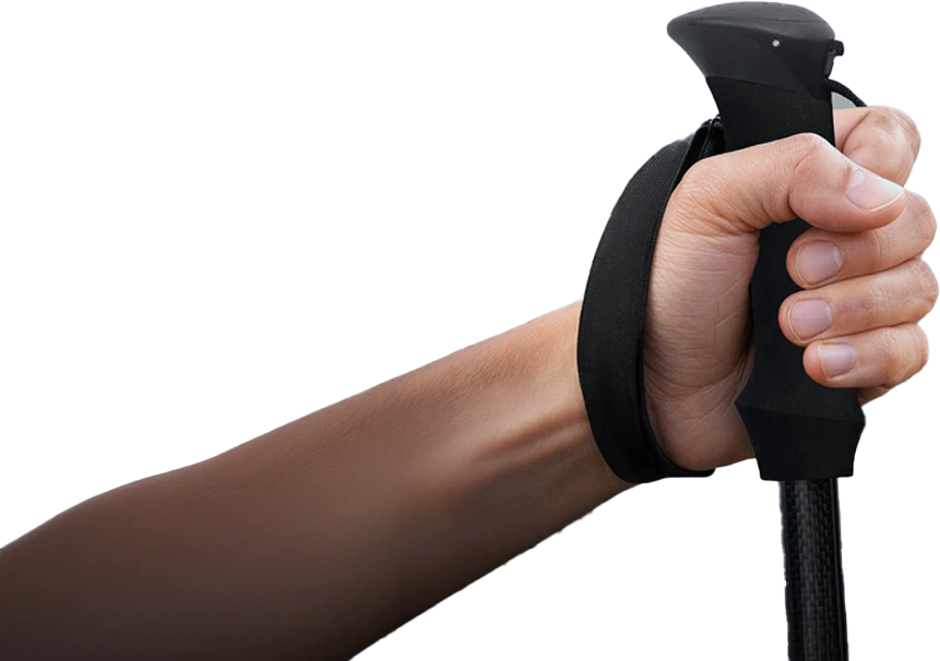 Hand gripping the TrailBuddy EVA foam handle