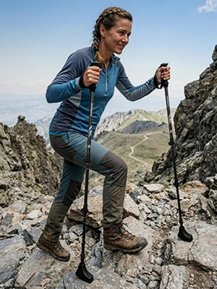 Hiking with TrailBuddy CF trekking poles
