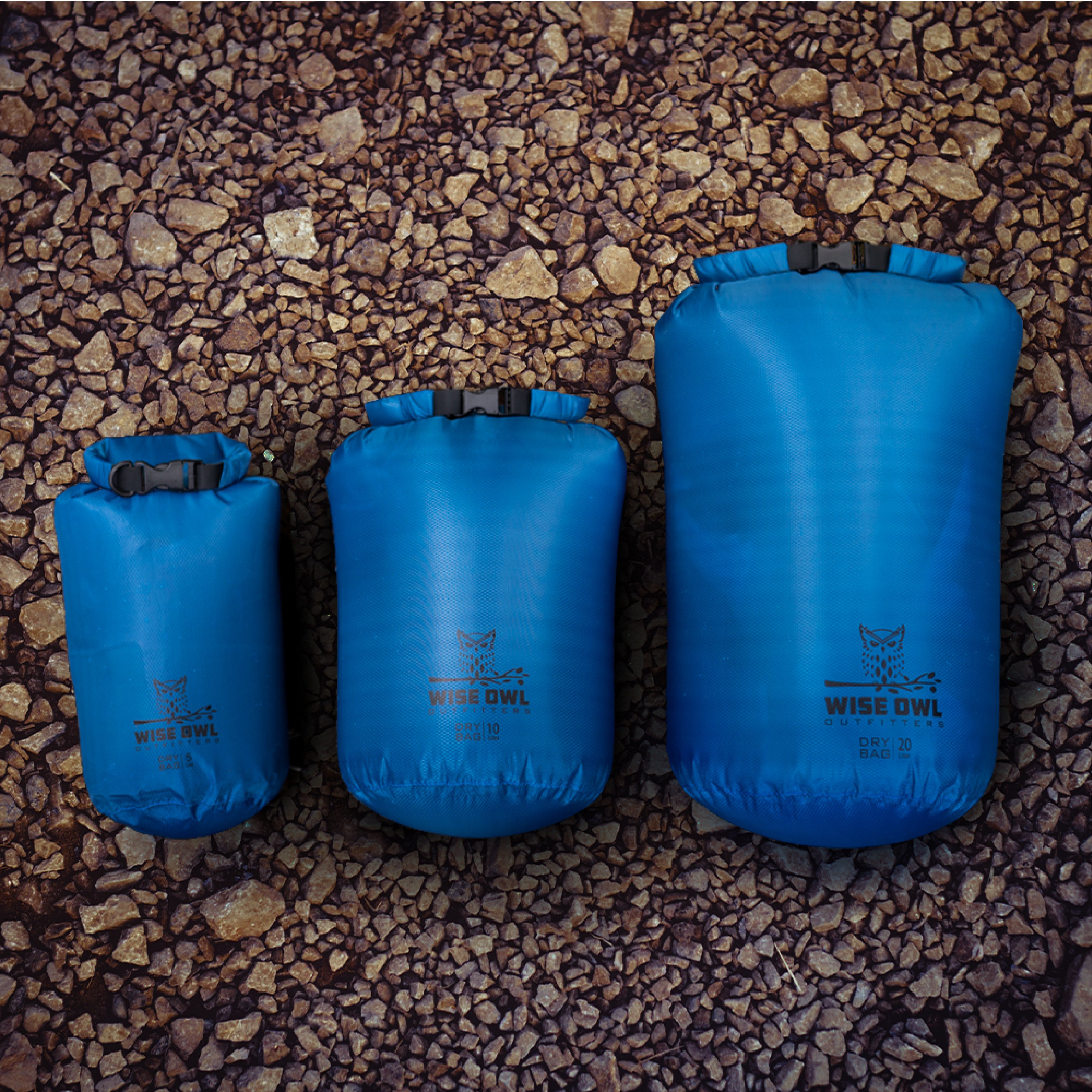 Set of 3 Blue Dry Bags