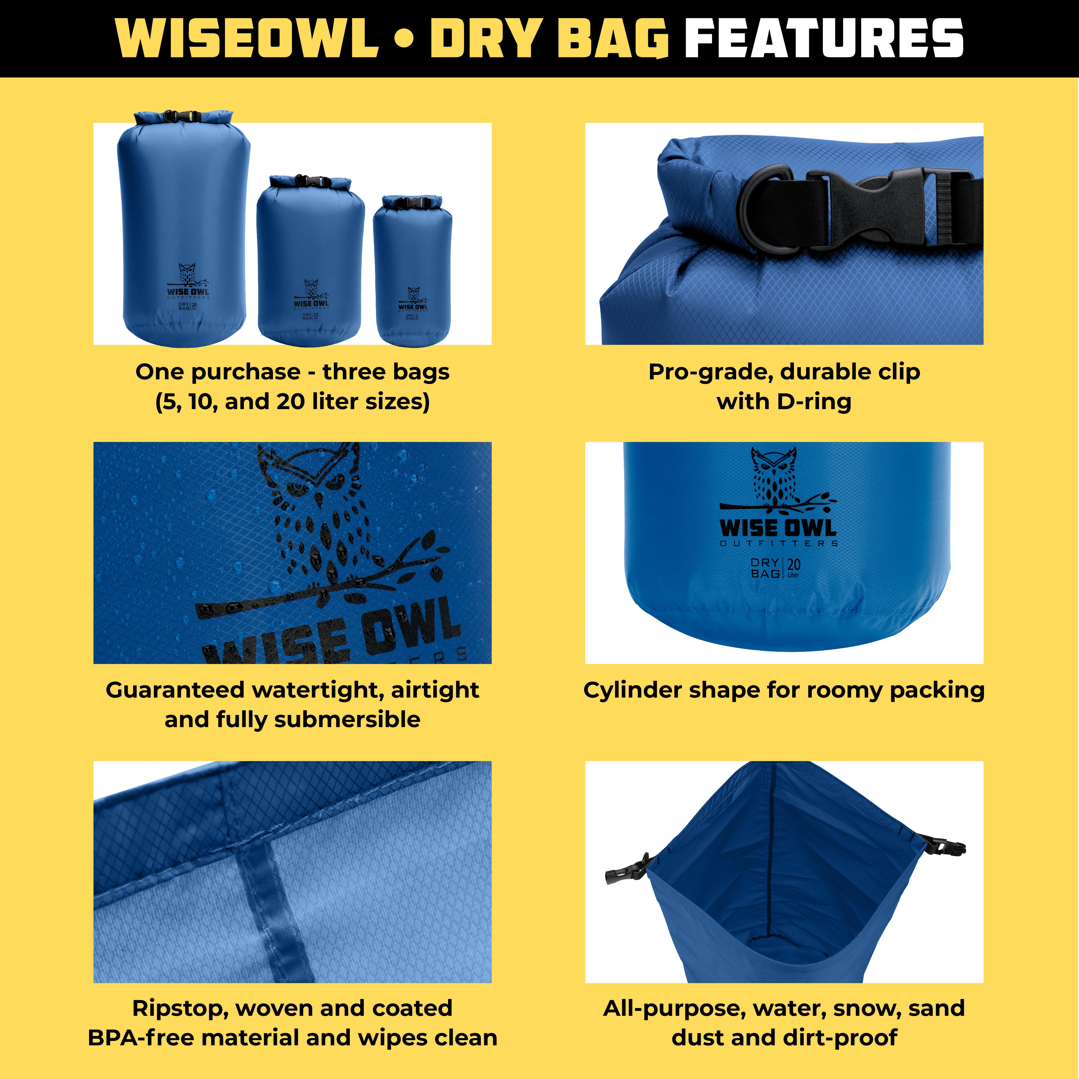 Blue Dry Bag Infographic