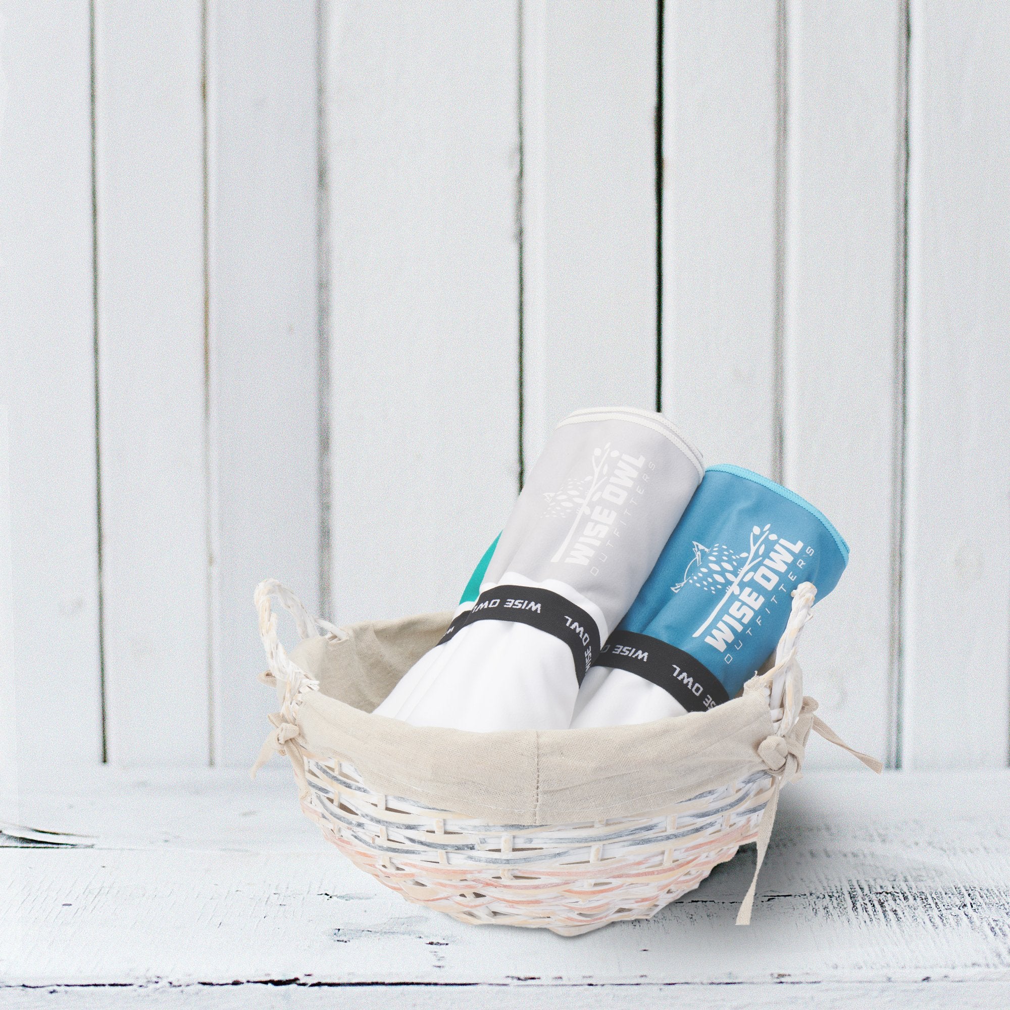 Beach towels in basket