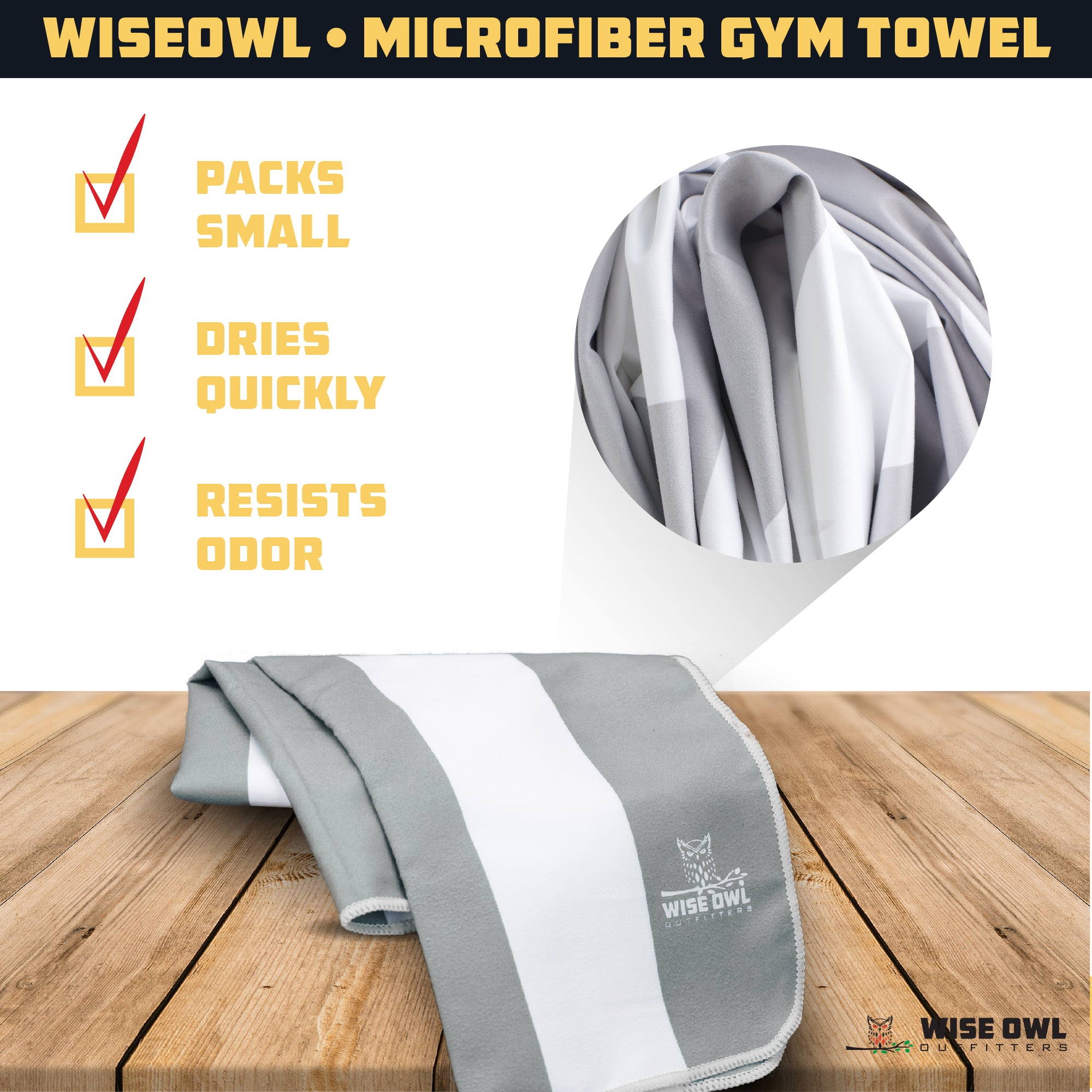 Grey Gym Towel Infographic