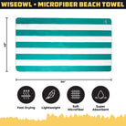 WiseOwl Striped Green Beach Towel