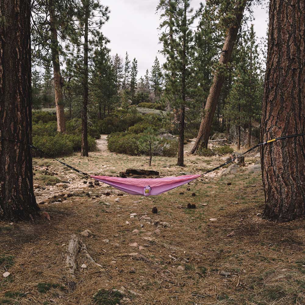 Lavender & Pink kids hammock in the outdoors