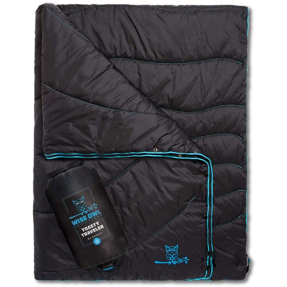 Use a camping blanket to stay warm while camping.