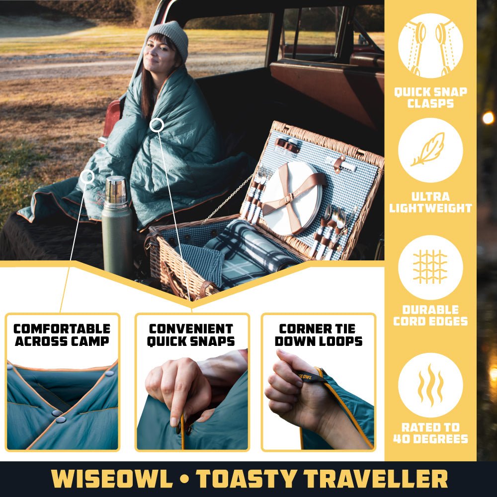 Use our camping blanket on cold nights to stay warm.