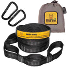 Wise Owl hammock straps hold up to 500 pounds in weight. 