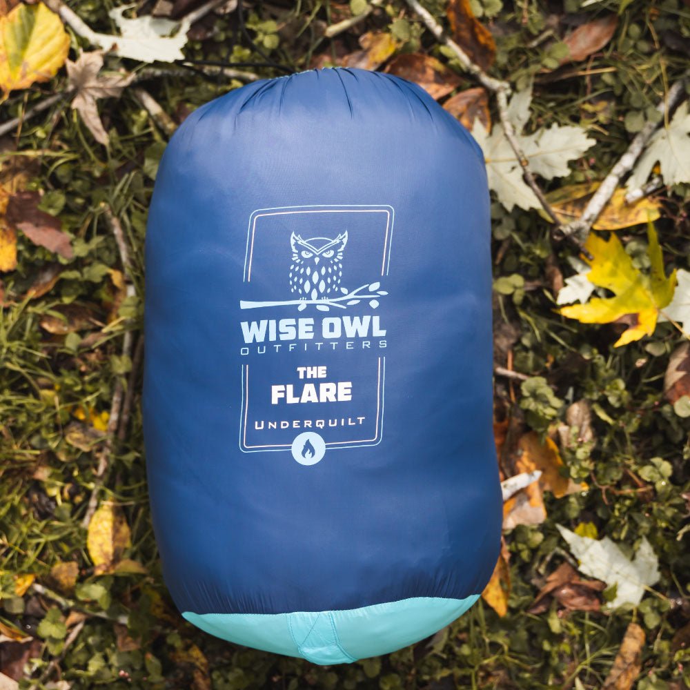 Our hammock underquilt is easy to travel with when backpacking.