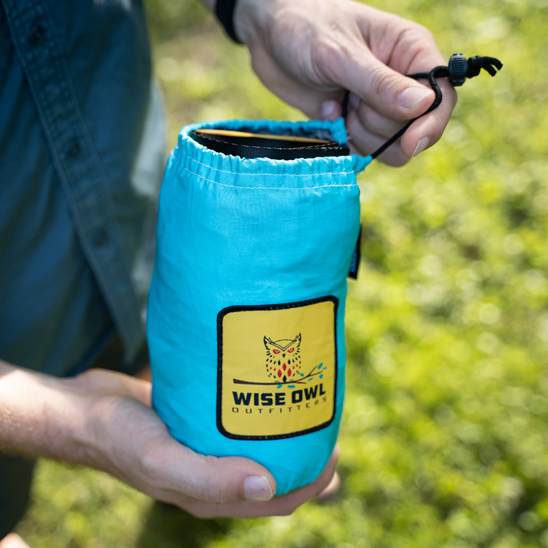 Relax in a portable hammock during camping trips.