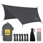 Waterproof hammock tarps keep you dry while backpacking.